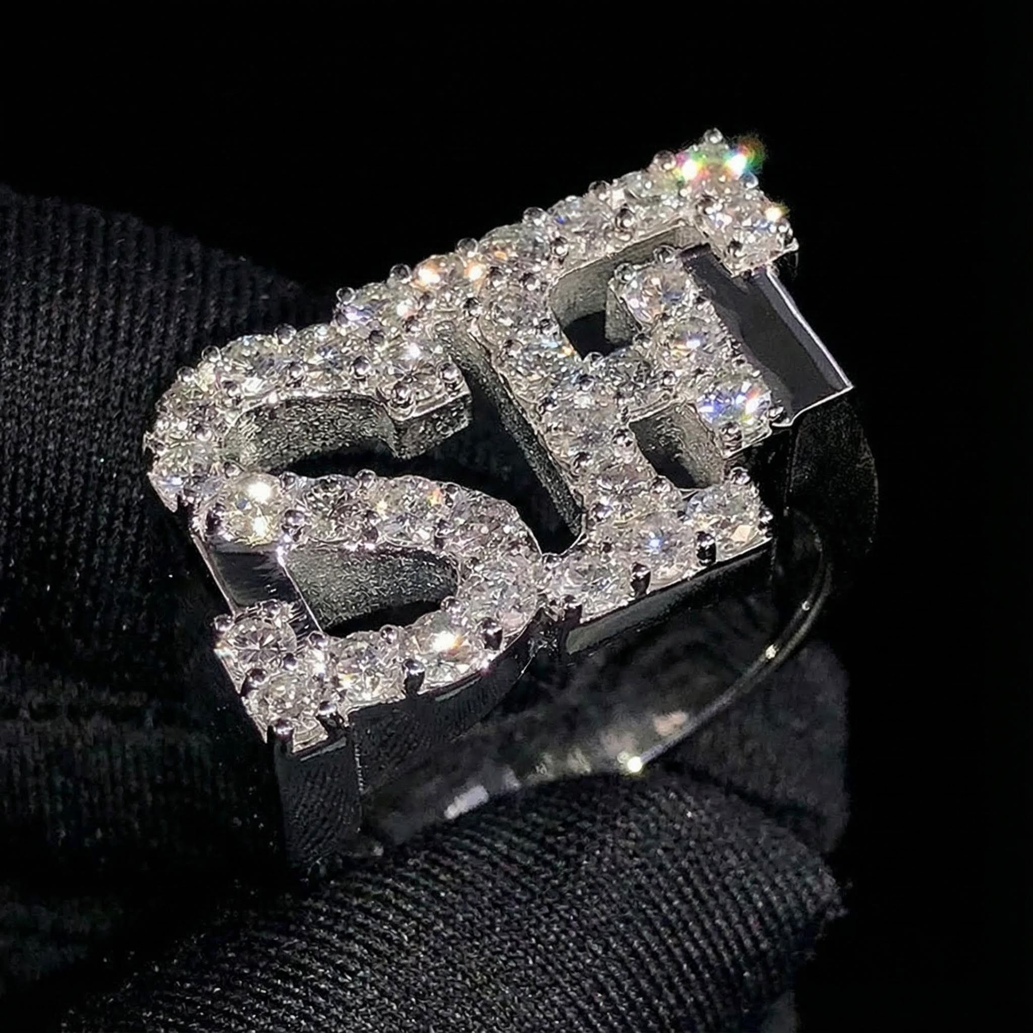 925s & Vvs Moissanite Custom Name Ring Iced Out Shine With Street Luxury