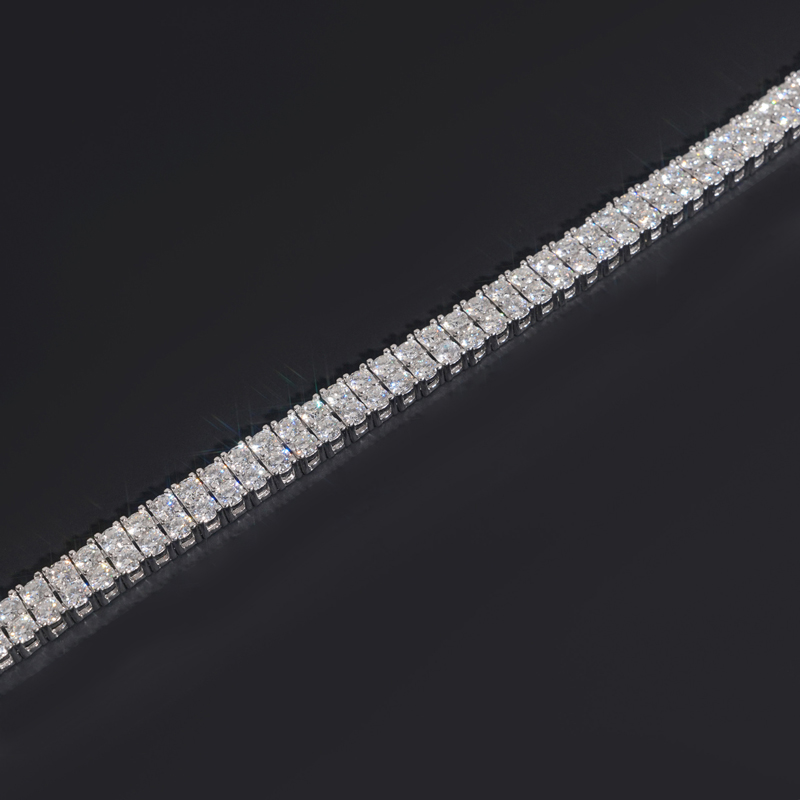 6mm 925s & Vvs Moissanite 2 Row Tennis Bracelet With Iced Out Shine - Image 8