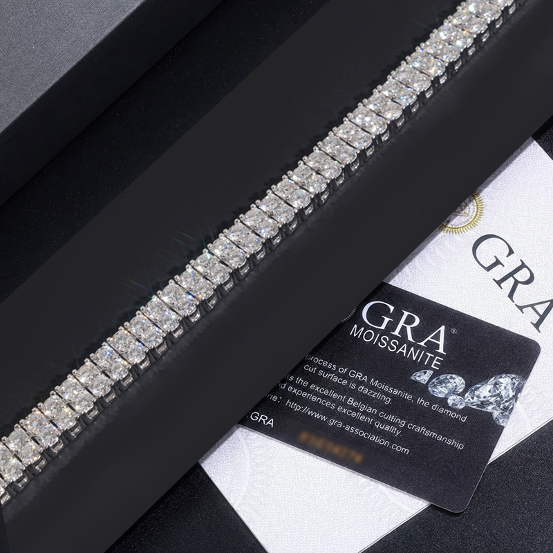 6mm 925s & Vvs Moissanite 2 Row Tennis Bracelet With Iced Out Shine - Image 9