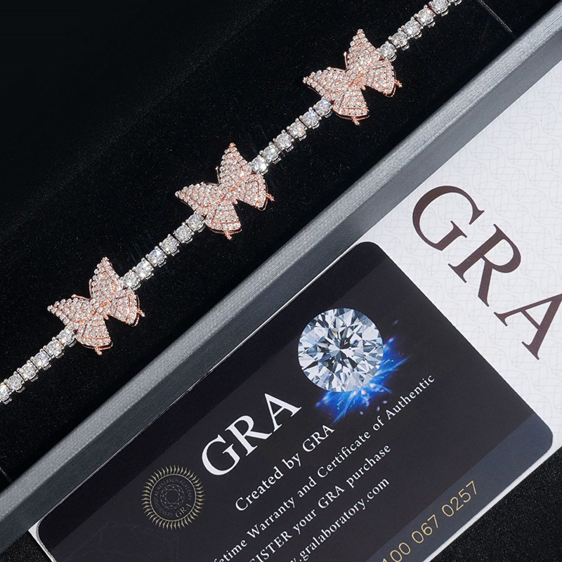 3mm 925s & Vvs Moissanite Butterfly Tennis Chain With Iced Out Shine - Image 6