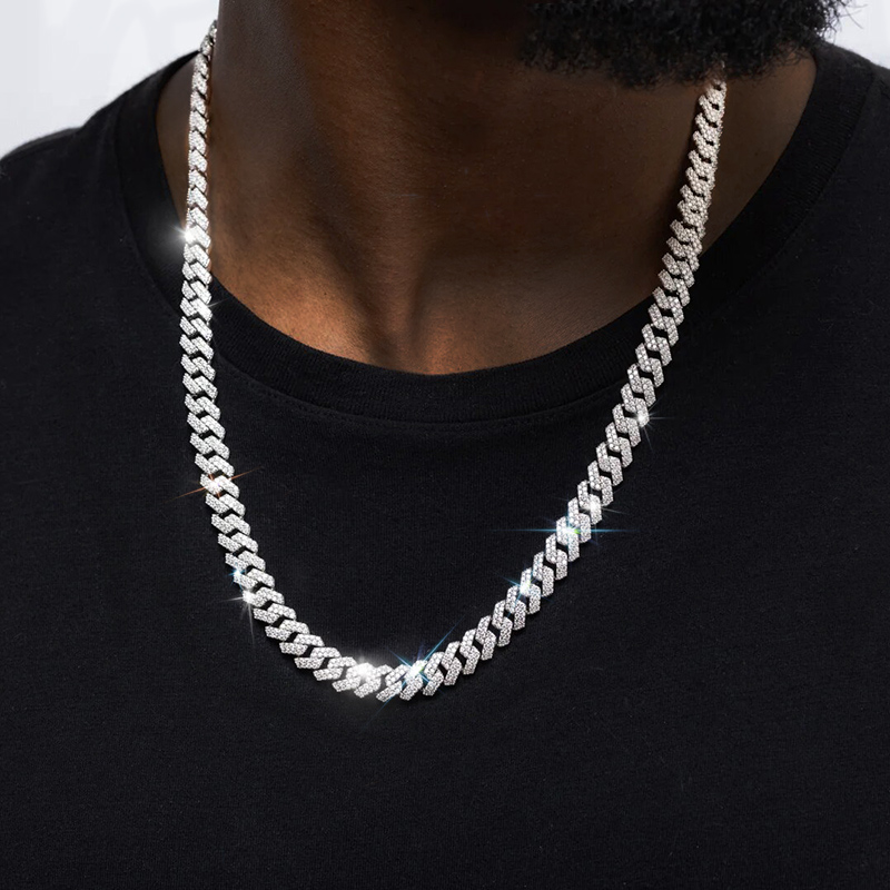 10mm 925s & Vvs Moissanite Prong Cuban Link Chain With Iced Out Shine - Image 3