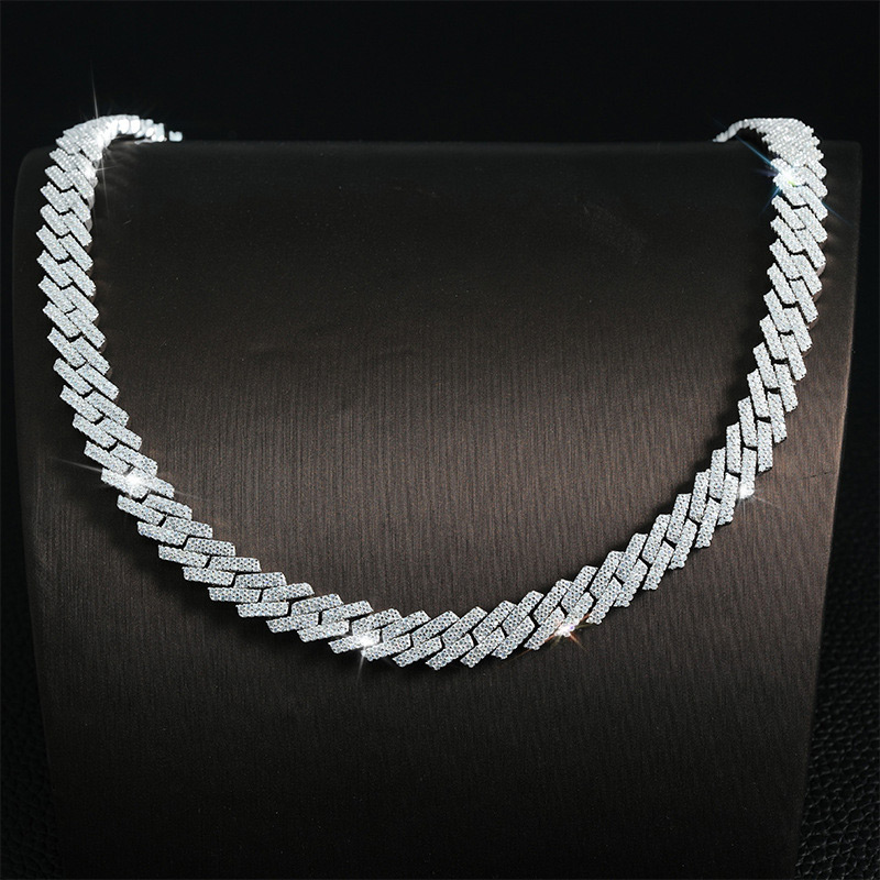10mm 925s & Vvs Moissanite Prong Cuban Link Chain With Iced Out Shine - Image 5