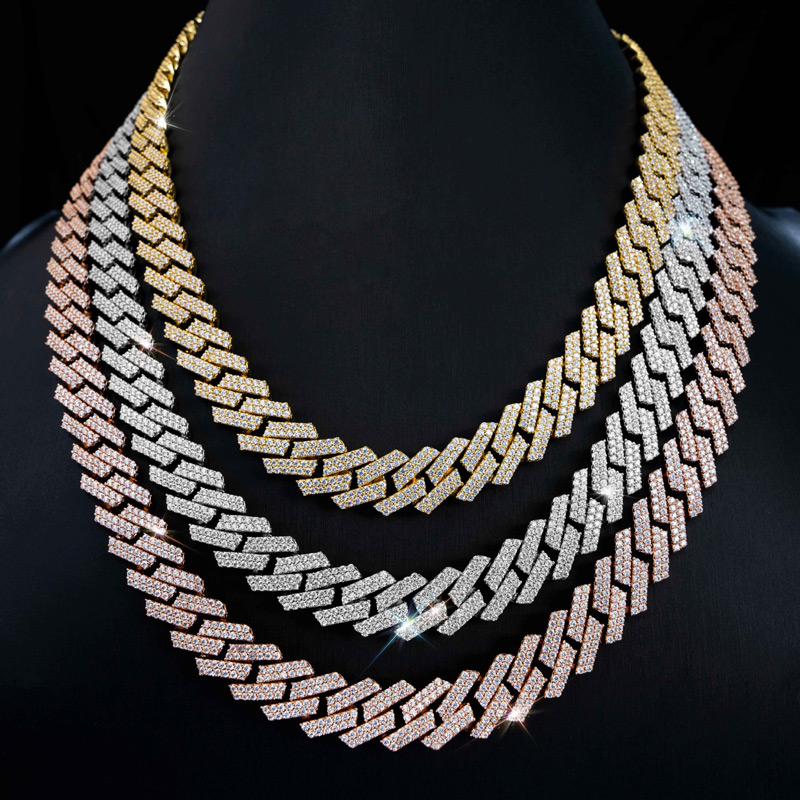 10mm 925s & Vvs Moissanite Prong Cuban Link Chain With Iced Out Shine