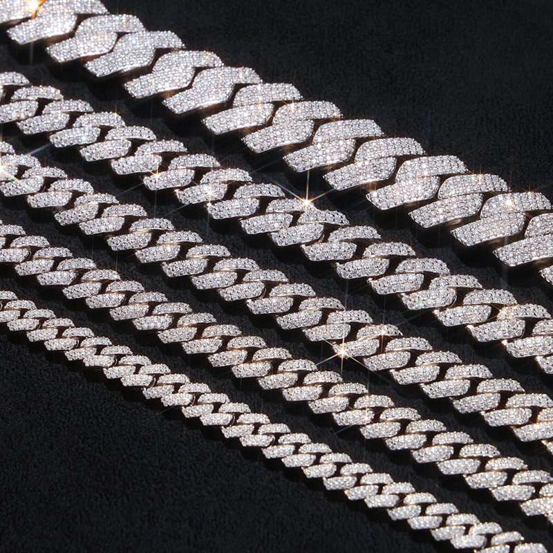 8mm-20mm 925s & Vvs Moissanite Prong Cuban Link Bracelet Iced Out - Image 7
