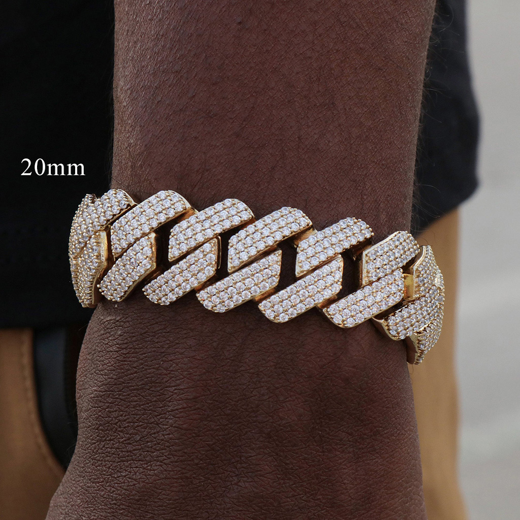 8mm-20mm 925s & Vvs Moissanite Prong Cuban Link Bracelet Iced Out - Image 8