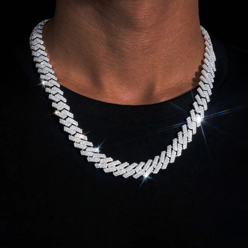 8mm-20mm 925s & Vvs Moissanite Prong Cuban Link Chain Cuban Chain - Image 3