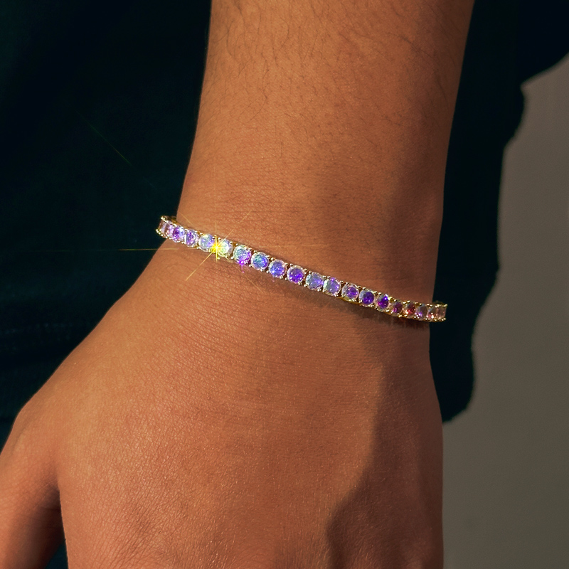 4mm Colorful Tennis Bracelet Iced Out With Bold Statement Appeal - Image 3