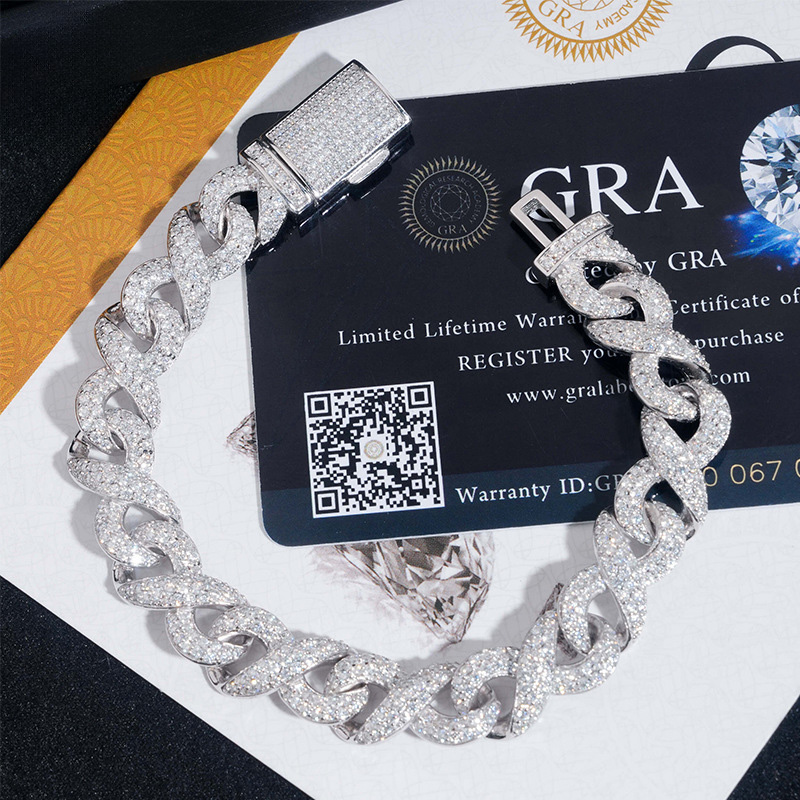 10mm 925s & Vvs Moissanite Infinity Bracelet With Iced Out Shine - Image 3