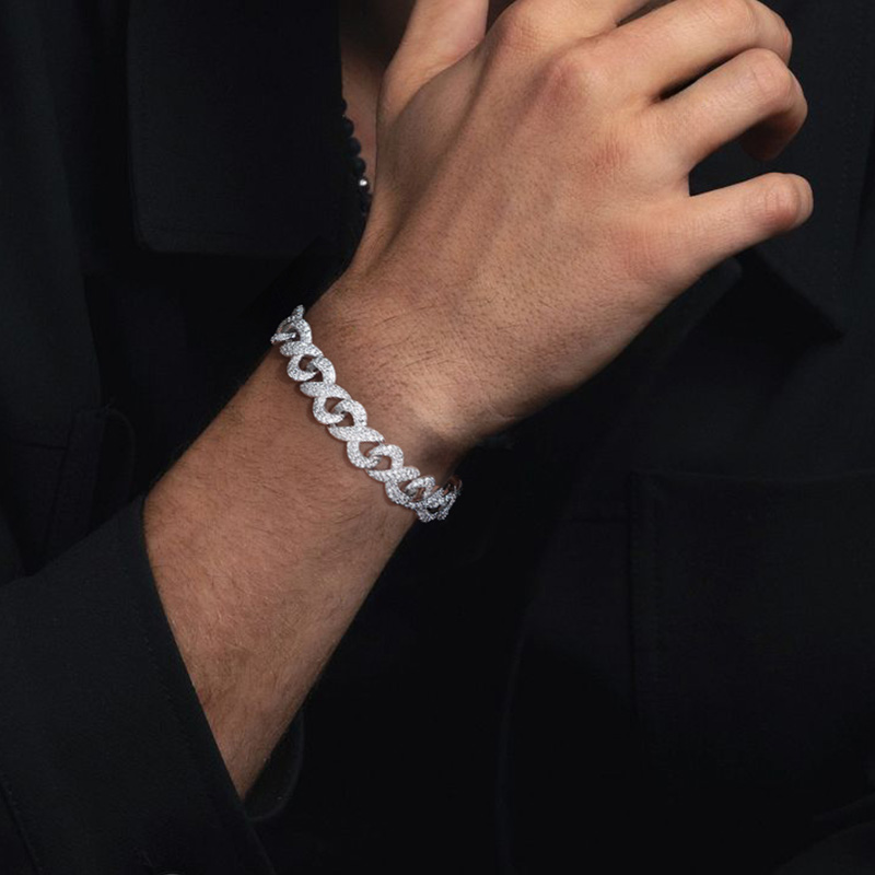10mm 925s & Vvs Moissanite Infinity Bracelet With Iced Out Shine - Image 4