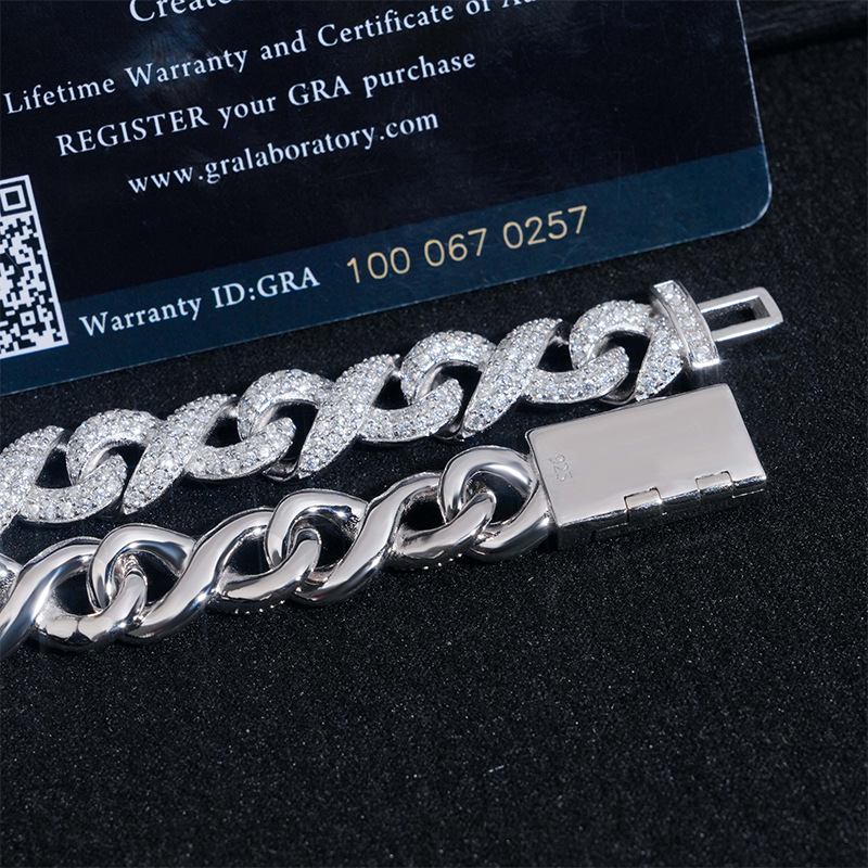 10mm 925s & Vvs Moissanite Infinity Bracelet With Iced Out Shine - Image 5