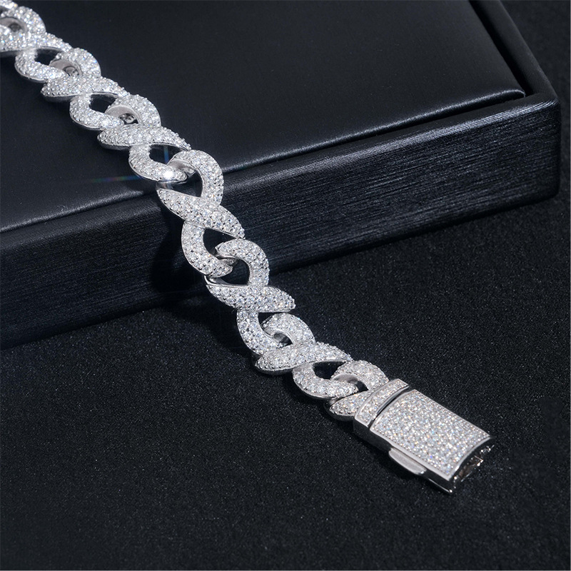 10mm 925s & Vvs Moissanite Infinity Bracelet With Iced Out Shine - Image 6
