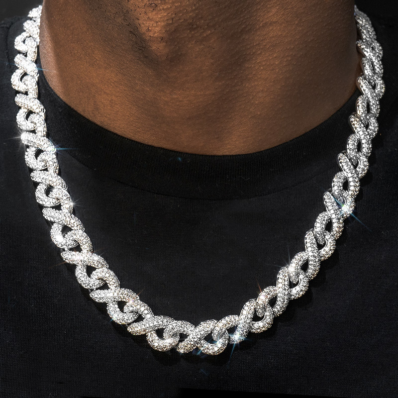 10mm 925s & Vvs Moissanite Infinity Chain Iced Out Shine With Street Luxury