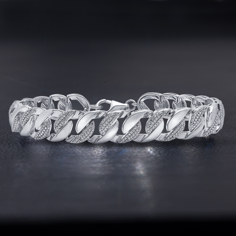 10mm 925s & Vvs Moissanite Diamond Curb Link Chain With Iced Out Shine - Image 3