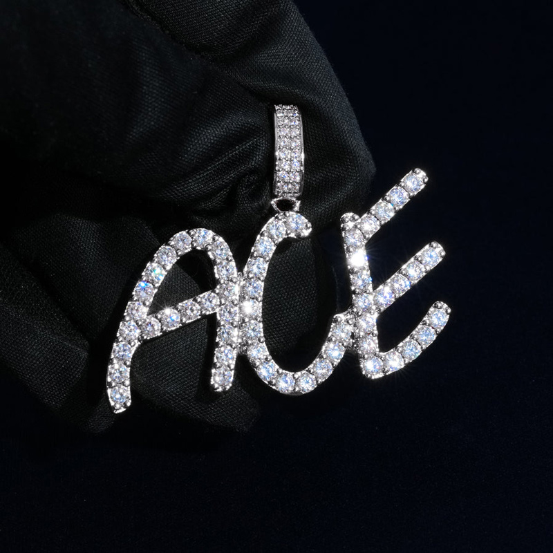 925s & Vvs Moissanite Custom Number/name Pendant With Iced Out Shine