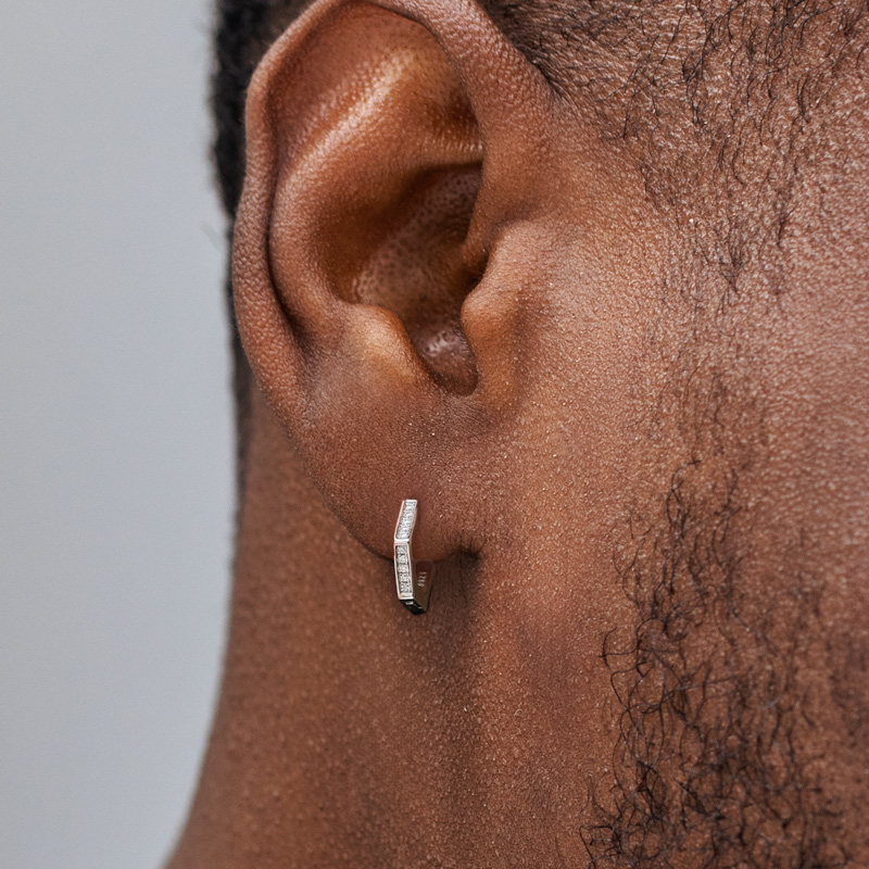 S925 & Moissanite Hexagon Hoop Earrings Iced Out Shine With Street Luxury - Image 3