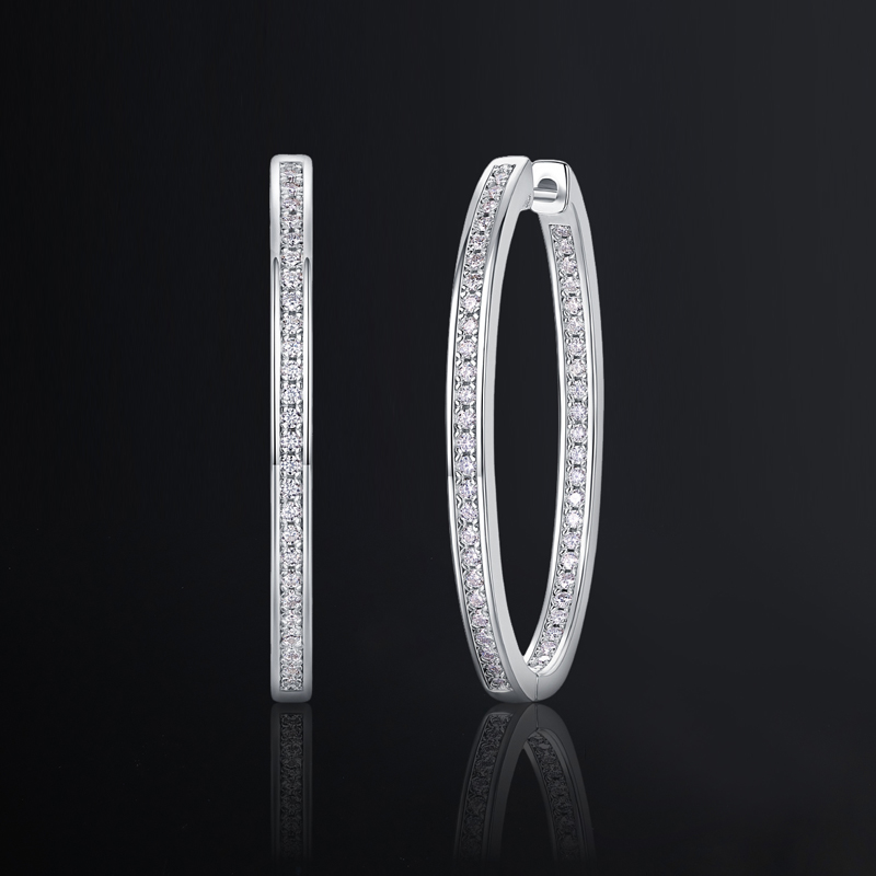 S925 & Moissanite Large Hoop Earrings Iced Out Shine With Street Luxury