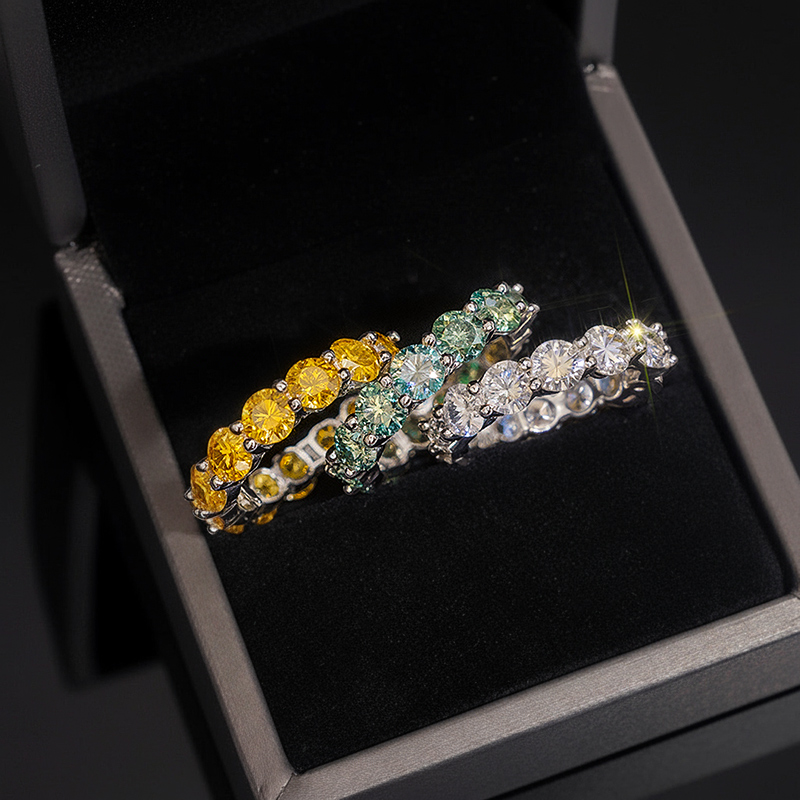 S925 & Moissanite 3mm Round Cut Ring Iced Out Shine With Street Luxury - Image 4