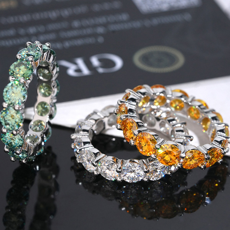 S925 & Moissanite 3mm Round Cut Ring Iced Out Shine With Street Luxury - Image 5