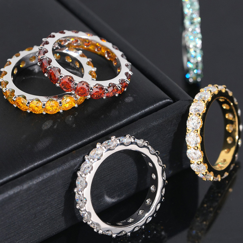 S925 & Moissanite 3mm Round Cut Ring Iced Out Shine With Street Luxury - Image 6