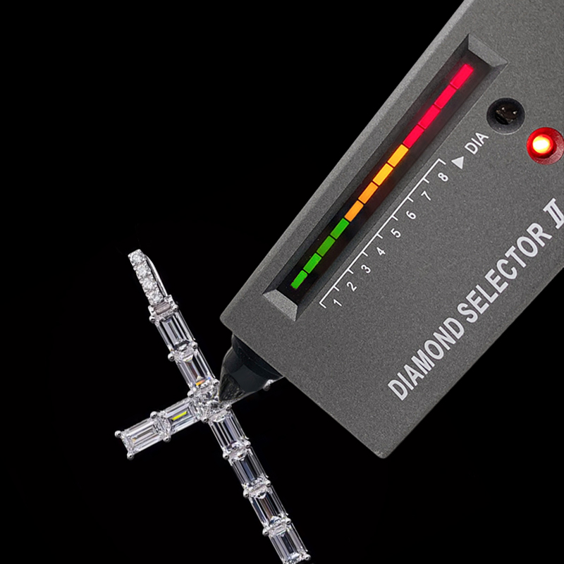 S925 & Moissanite Baguette Cut Cross Pendant With Iced Out Shine - Image 4