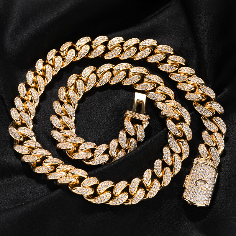 12mm S925 & Moissanite Initial Letter Cuban Chain With Iced Out Shine - Image 4