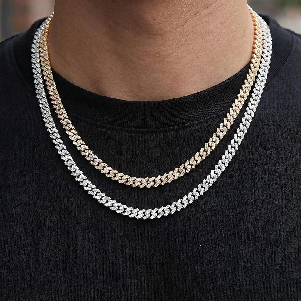 6mm Single Row S925 & Moissanite Diamond Cuban Link Chain Iced Out - Image 3