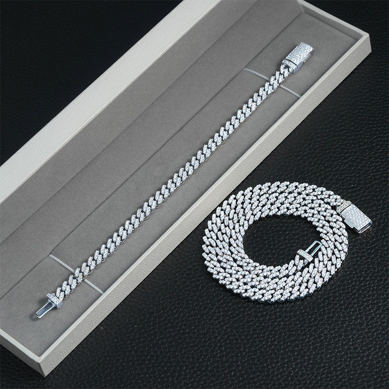 6mm Single Row S925 & Moissanite Diamond Cuban Link Chain Iced Out - Image 9