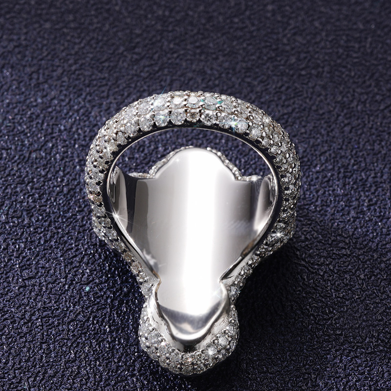 S925 & Moissanite Cross Ring In Rose And White Gold Plating Iced Out - Image 5