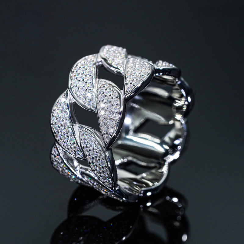 13mm S925 & Moissanite Cuban Ring Iced Out Shine With Street Luxury - Image 5