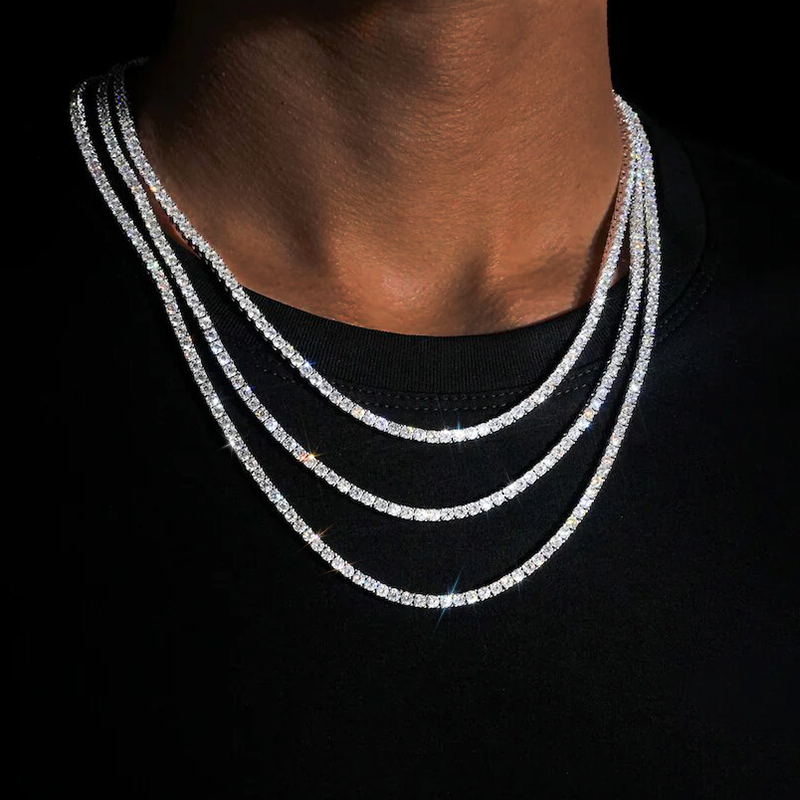 2mm/3mm/4mm/5mm/6.5mm S925 & Moissanite Tennis Chain Iced Out - Image 3