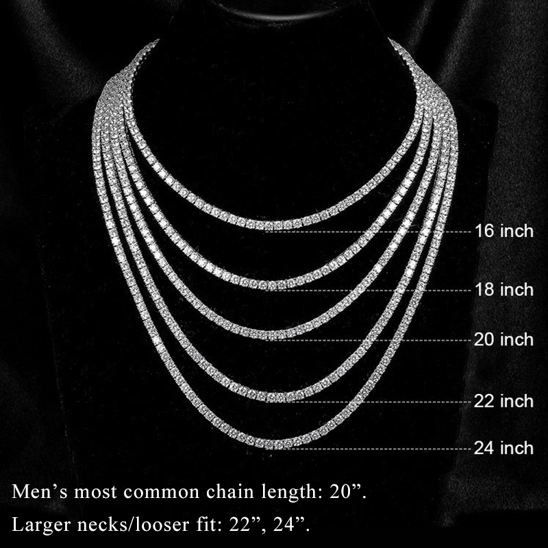 2mm/3mm/4mm/5mm/6.5mm S925 & Moissanite Tennis Chain Iced Out - Image 5