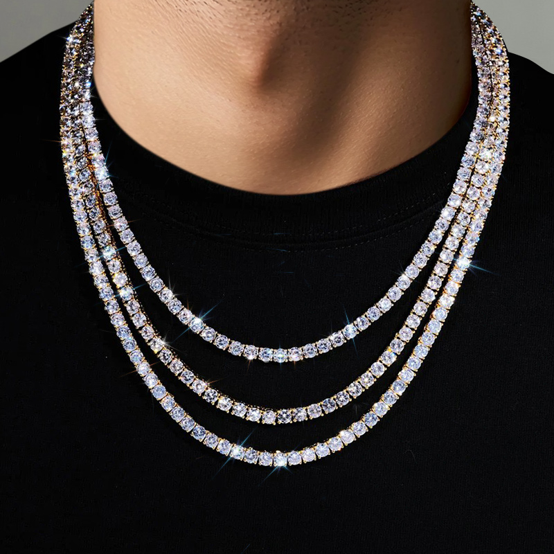 2mm/3mm/4mm/5mm/6.5mm S925 & Moissanite Tennis Chain Iced Out - Image 6
