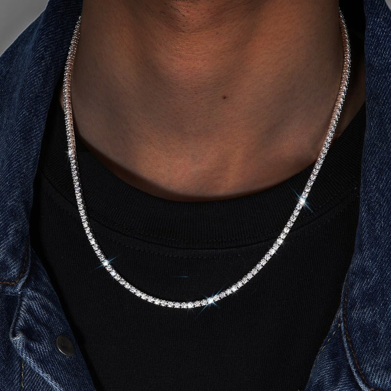 2mm/3mm/4mm/5mm/6.5mm S925 & Moissanite Tennis Chain Iced Out - Image 7