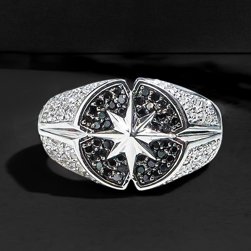 S925 & Moissanite Four-leaf Clover Star Ring With Iced Out Shine - Image 3