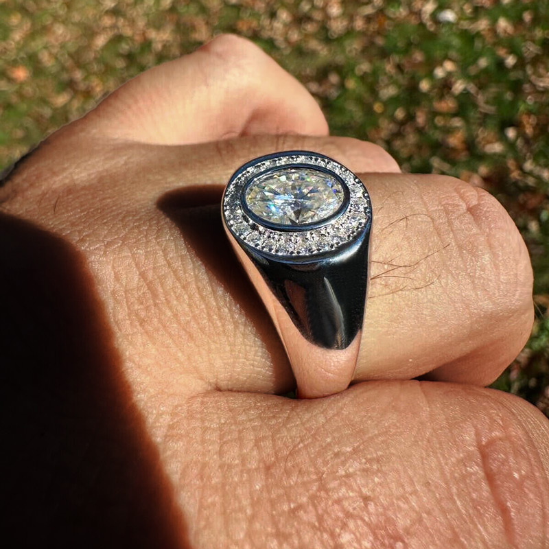925s & Vvs Moissanite Oval Cut Ring Iced Out Shine With Street Luxury - Image 3