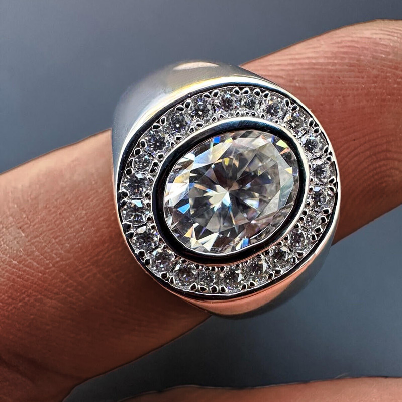 925s & Vvs Moissanite Oval Cut Ring Iced Out Shine With Street Luxury - Image 5