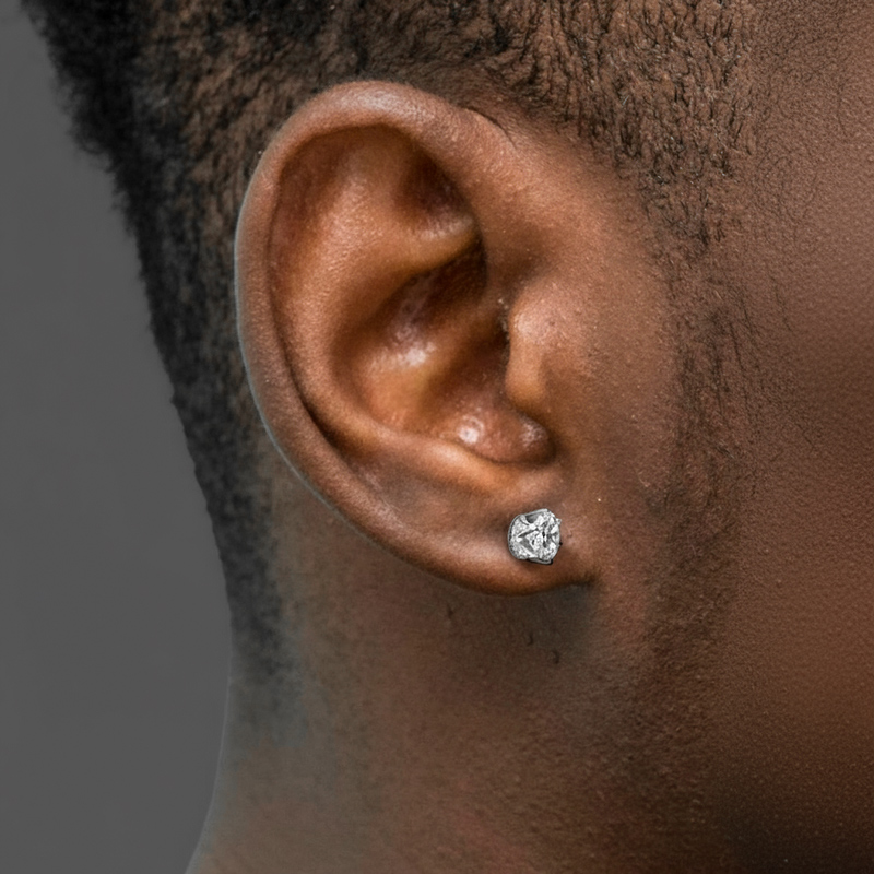 925s & Vvs Moissanite 6-prong Stud Earrings With Crown Basket Iced Out - Image 3
