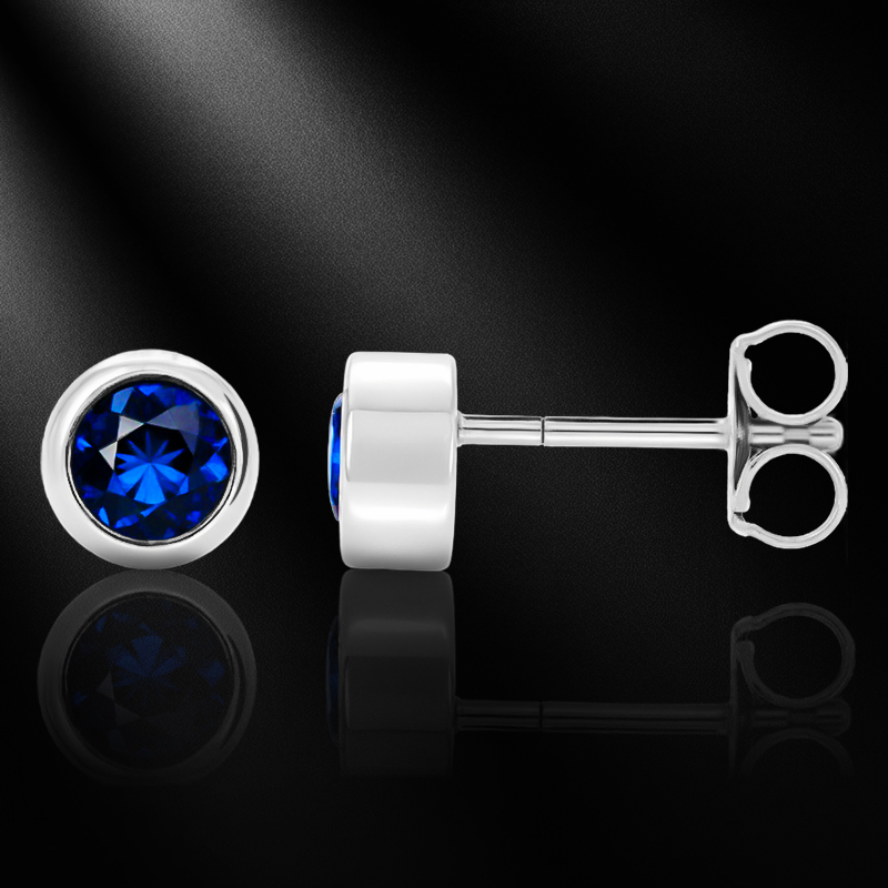 0.5ct/1ct 925s & Vvs Moissanite Round Sapphire Stud Earrings Iced Out - Image 6