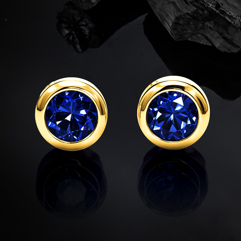 0.5ct/1ct 925s & Vvs Moissanite Round Sapphire Stud Earrings Iced Out - Image 8