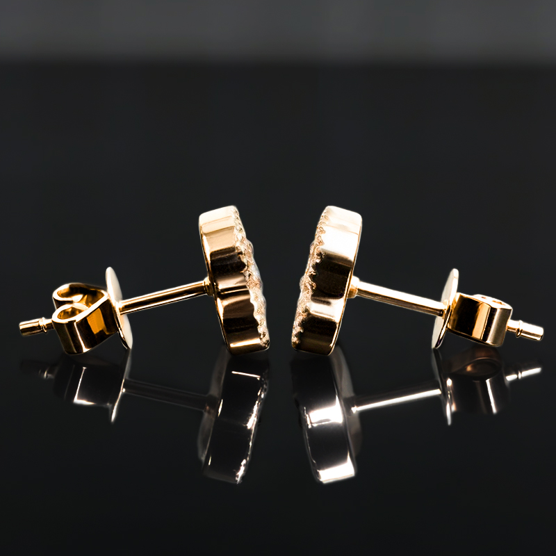 925s & Vvs Moissanite Four Leaf Clover Stud Earrings In Rose Gold Iced Out - Image 5