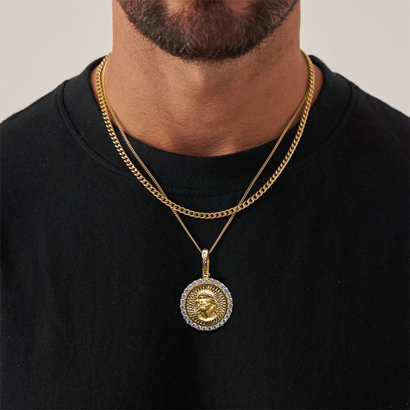 925s & Vvs Moissanite Diamond Round Jesus Pendant With Iced Out Shine - Image 3
