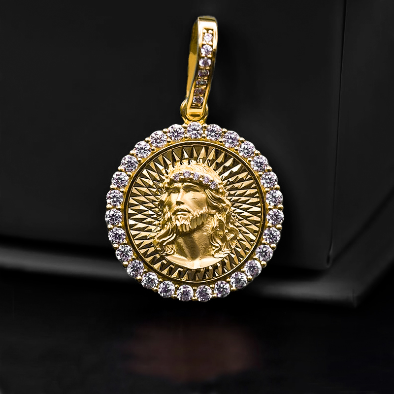 925s & Vvs Moissanite Diamond Round Jesus Pendant With Iced Out Shine - Image 4
