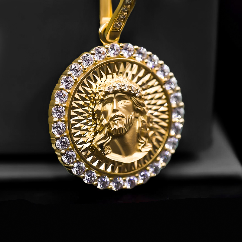 925s & Vvs Moissanite Diamond Round Jesus Pendant With Iced Out Shine