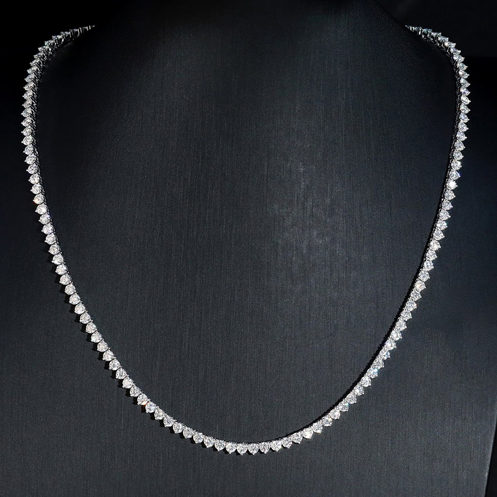 2mm/3mm/4mm 3-claw S925 & Moissanite Tennis Chain With Iced Out Shine - Image 3
