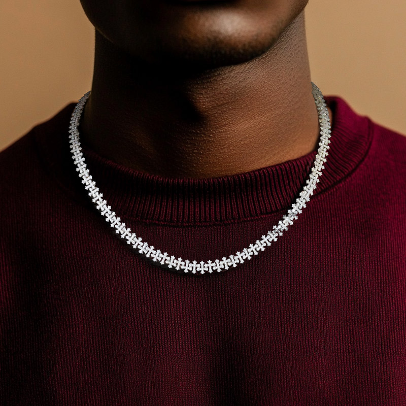 8mm 925s & Vvs Moissanite Cross Chain Iced Out Shine With Street Luxury - Image 4