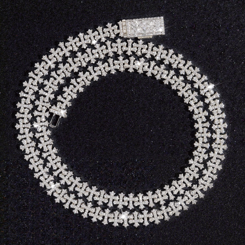 8mm 925s & Vvs Moissanite Cross Chain Iced Out Shine With Street Luxury