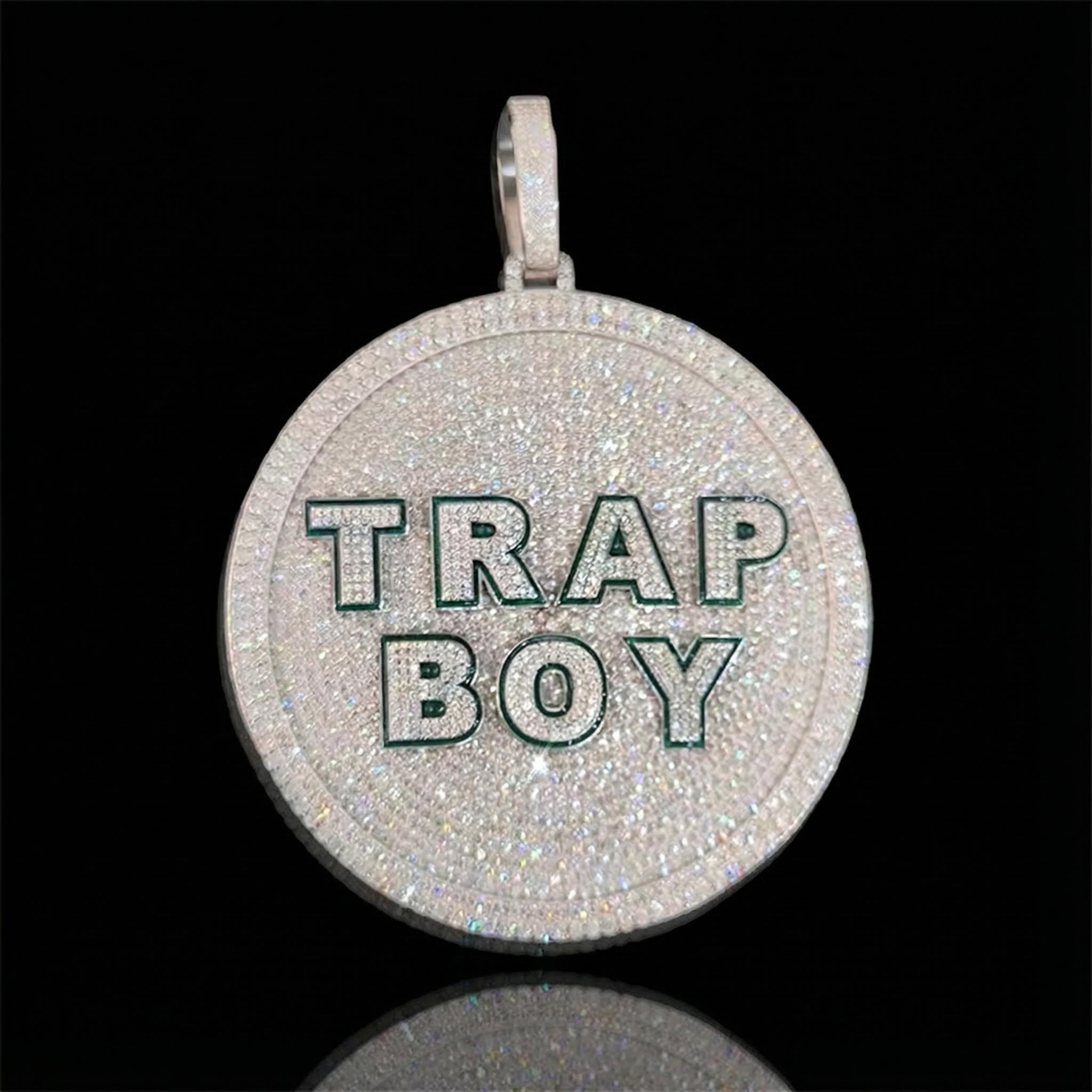 925s & Vvs Moissanite Round Custom Name Pendant With Iced Out Shine - Image 5