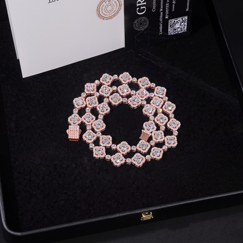 8mm 925s & Vvs Moissanite Four Leaf Clover Chain With Iced Out Shine - Image 6