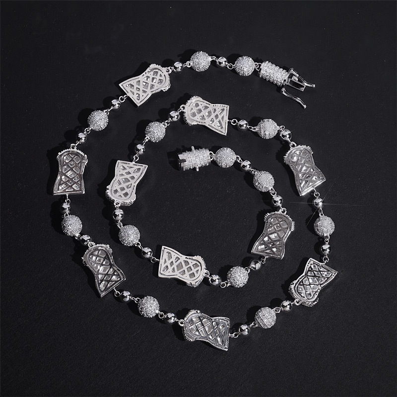 925s & Vvs Moissanite Jesus Head Bead Rosary Chain Necklace Iced Out - Image 6