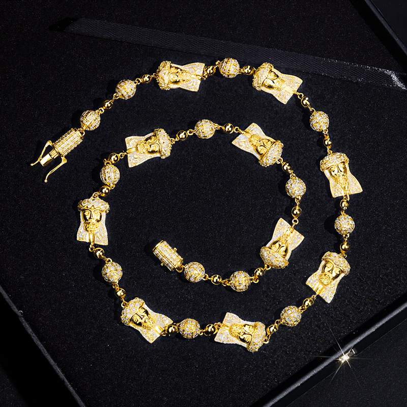 925s & Vvs Moissanite Jesus Head Bead Rosary Chain Necklace Iced Out - Image 7